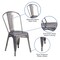 Merrick Lane Powder Coated Metal Stacking Dining Chair with Clear Coat Finish and Plastic Floor Glides for Indoor Use